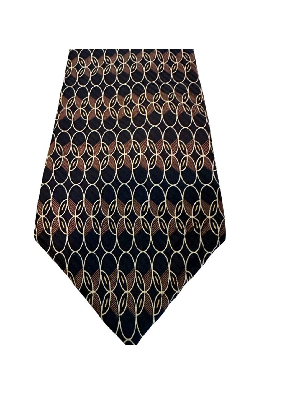 Bill Blass Black Label Silk Tie - 100% Silk - Geometric  62" Browns